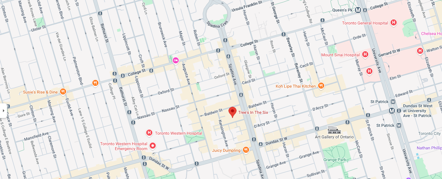 Map to Trees in the Six, 14 St Andrew St, Toronto